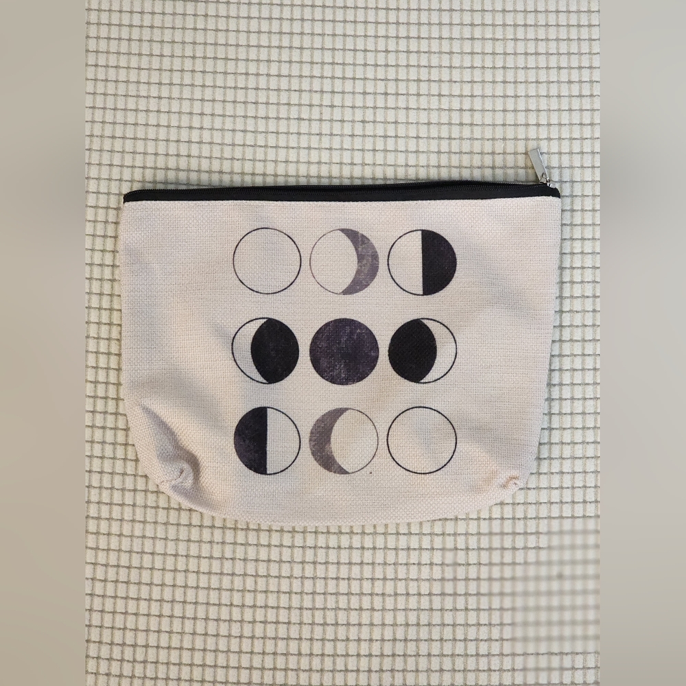 Cosmetic Bag with Zipper - Moon Phase